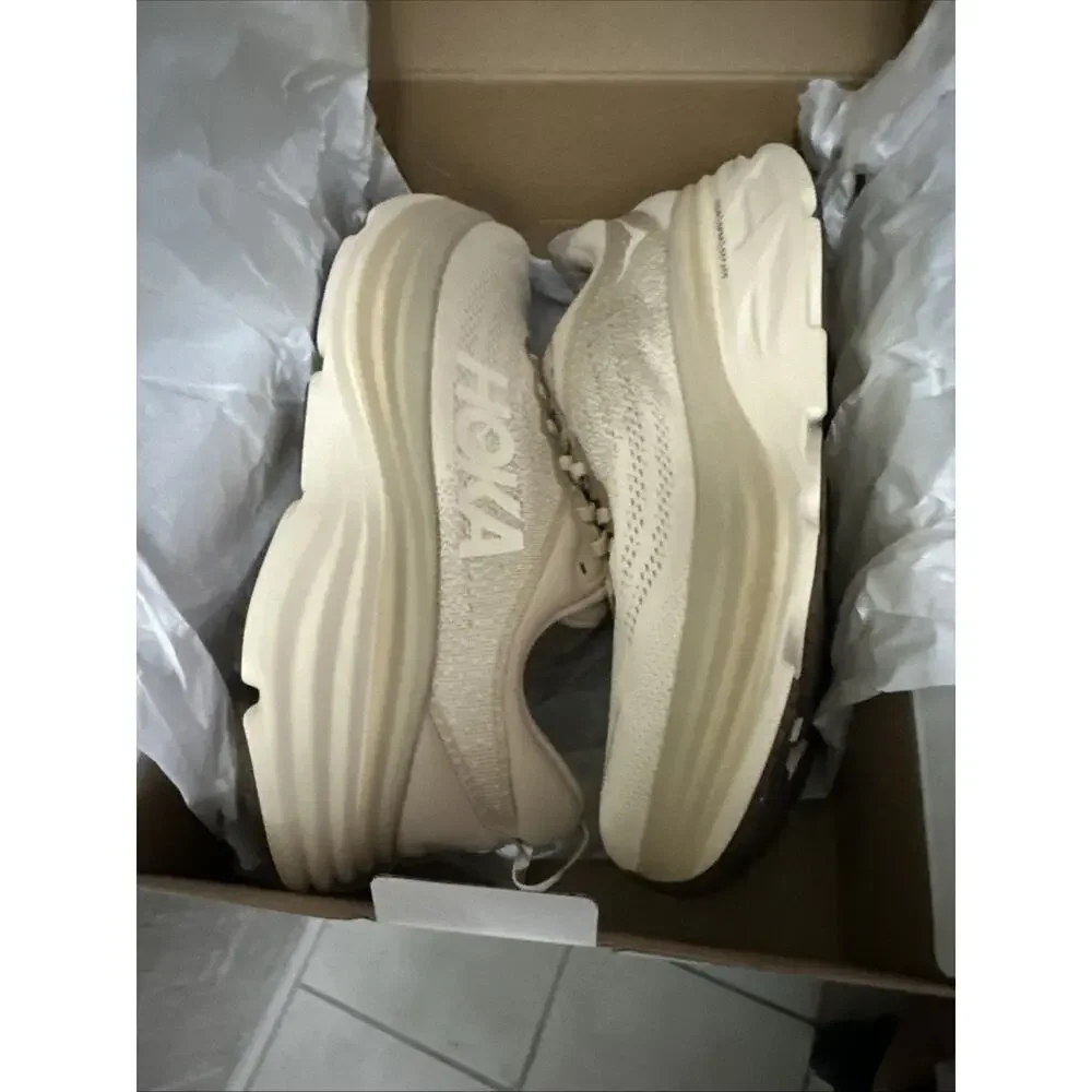 New Men's Size 11.5 D Hoka Bondi 8 Light Brown Running Shoes 1123202-SHF